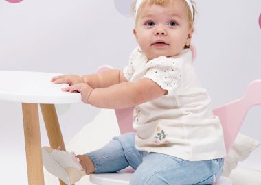 Βρεφικό σετ 2 τεμάχια για κορίτσι (6-18 μηνών) | ΜΠΛΕ ΤΖΗΝ - Energiers - 